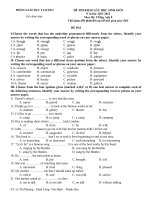 Đề anh 8 - sưu tập đề kiểm tra, thi học sinh giỏi tiếng anh 8 tham khảo bồi dưỡng  (351)