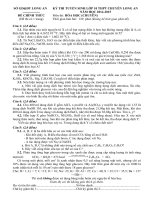 Đề tuyển sinh vào 10 chuyên hóa số 2