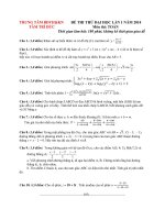 Đề thi thử quốc gia lần 1 Môn toán trung tâm BDVHKN Tâm Trí Đức kèm đáp án