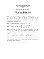 Đề thi Olympic trại hè Phương Nam lần 1 năm 2014 môn toán