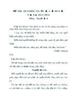 Đề thi Olympic Ngữ văn 6 cấp huyện năm 2013-2014