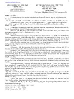 Đề thi học sinh giỏi Hóa học 9 cấp tỉnh năm 2013 - 2014 số 9