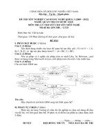 Đề thi tốt nghiệp cao đẳng nghề ngành quản trị cơ sở dữ liệu phần lý thuyết và đáp án mã (25)