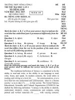 Bộ 100 đề thi ĐH tiếng anh có đầy đủ đáp án
