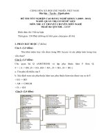 Đề thi tốt nghiệp cao đẳng nghề ngành quản trị cơ sở dữ liệu phần lý thuyết và đáp án mã (27)