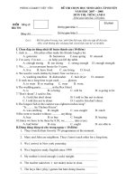 Đề anh 8 - sưu tập đề kiểm tra, thi học sinh giỏi tiếng anh 8 tham khảo bồi dưỡng  (288)