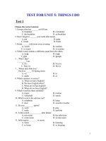 ĐỀ THI  tiếng Anh lớp 6 (Bài 5)