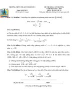 Đề thi học sinh giỏi lớp 11 trường THPT Thuận Thành môn Toán