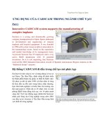 ƯNG DỤNG CỦA CAD/CAM TRONG NGÀNH CHẾ TẠO