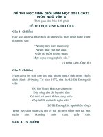 Đề thi Học sinh giỏi Ngữ văn 8 Trường Gio Phong