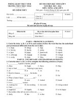 Đề khảo sát tiếng anh lớp 9 đầu năm (2)