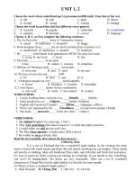 BỘ ĐỀ ÔN THI HKI tiếng Anh lớp 9 (with KEY)