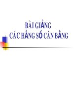 bài giảng các hằng số cân bằng