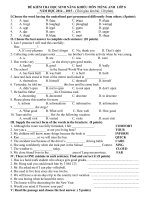 Đề anh 8 - sưu tập đề kiểm tra, thi học sinh giỏi tiếng anh 8 tham khảo bồi dưỡng  (110)