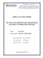 Kế toán xác định kết quả kinh doanh tại công ty TNHH TM KT Tri Việt