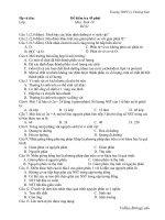 Đề kiểm tra 45 phút Môn: Sinh 10
