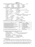 Kiểm tra HKI tiếng Anh lớp 7