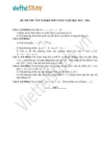 Đề thi thử tốt nghiệp môn toán THPT chuyên Phan Bội Châu  Nghệ An 2014