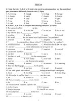 Đề anh 8 - sưu tập đề kiểm tra, thi học sinh giỏi tiếng anh 8 tham khảo bồi dưỡng  (244)