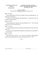 Đề thi lịch sử vào Phan Bội Châu Nghệ An năm 2008 2009 ban cơ bản