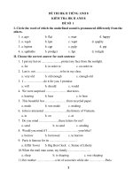 Đề anh 8 - sưu tập đề kiểm tra, thi học sinh giỏi tiếng anh 8 tham khảo bồi dưỡng  (343)