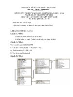 Đề thi tốt nghiệp cao đẳng nghề ngành quản trị cơ sở dữ liệu phần lý thuyết và đáp án mã (28)