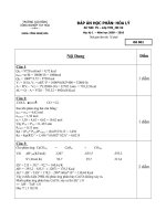 ĐÁP án học PHẦN hóa lý