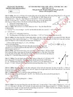 ĐỀ THI VÀ ĐÁP ÁN HSG VẬT LÝ 12 NĂM 2013