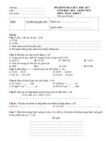 Đề Kiểm tra giữa kỳ I môn Toán lớp 5 số 6