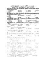 ĐỀ THI THỬ VÀO 10 MÔN ANH SỐ  1