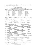 Đề anh 8 - sưu tập đề kiểm tra, thi học sinh giỏi tiếng anh 8 tham khảo bồi dưỡng  (292)