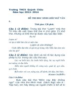 Đề thi HSG ngữ văn 6 của trường THCS Quỳnh Châu 2013-2014