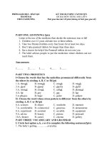 Đề anh 8 - sưu tập đề kiểm tra, thi học sinh giỏi tiếng anh 8 tham khảo bồi dưỡng  (201)