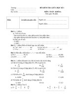 Đề Kiểm tra giữa kỳ I môn Toán lớp 5 số 13