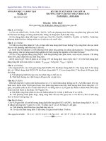 Đề tuyển sinh vào 10  môn Hóa học năm 2015 - 2016 số 23