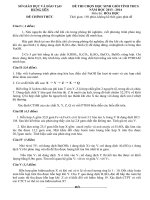 Đề thi học sinh giỏi Hóa học 9 cấp tỉnh năm 2013 - 2014 số 20