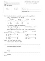 Đề Kiểm tra giữa kỳ I môn Toán lớp 5 số 11