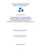 Sự ảnh hưởng của các thành phần giá trị đến thành phần của sự hài lòng và hành vi sau mua, một nghiên cứu trong lĩnh vực nhà hàng tại thành phố đà lạt