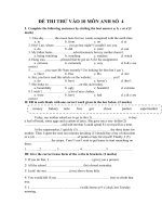 ĐỀ THI THỬ VÀO 10 MÔN ANH SỐ  4