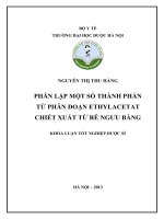 Phân lập một số thành phần từ phân đoạn ethylacetat chiết xuất từ rễ ngưu bàng