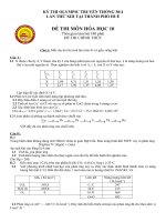 Đề thi học sinh giỏi Hóa học lớp 10 chọn lọc số 20