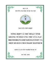 Tổng hợp và thử hoạt tính kháng tế bào ung thư của 5  (4 bromobenzyliden) hydantoin và một số dẫn chất base mannich