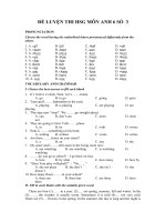 ĐỀ LUYỆN THI HSG MÔN ANH 6 SỐ  3