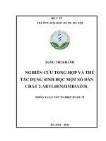 Nghiên cứu tổng hợp và thử tác dụng sinh học một số dẫn chất 2 arylbenzimidazol