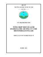 Tổng hợp một số acid hydroxamic hướng ức chế histondeacetylase