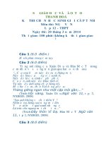 Đề thi học sinh giỏi ngữ văn 12 năm 2014 tỉnh Thanh Hóa