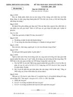 Đề thi học sinh giỏi môn Sinh học lớp 10 chọn lọc số 12