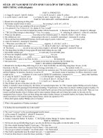 Đề ôn thi tiếng anh vào lớp 10 cực hay