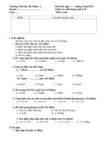 Đề thi cuối năm lớp 5 môn Toán