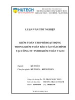 Kiểm toán chi phí hoạt động trong kiểm toán báo cáo tài chính tại công ty TNHH Kiểm Toán Vaco